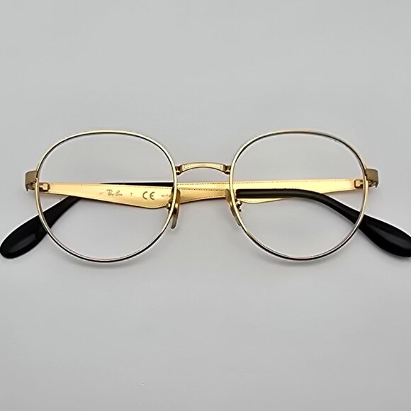 Ray-Ban RB6343 2860 Gold Phantos Round Eyeglasses Frame 47-19-140 - Picture 10 of 12